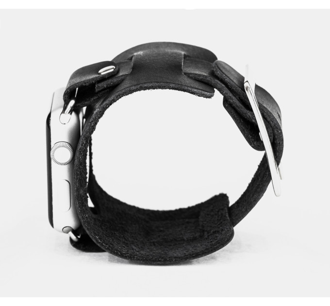 Leather cuff band compatible with Apple watch 38mm 40mm 41mm 42mm 44mm 45mm 49mm, Handmade UA code 1230