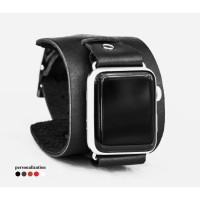 Leather cuff band compatible with Apple watch 38mm 40mm 41mm 42mm 44mm 45mm 49mm, Handmade UA code 1230