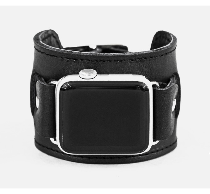 Leather cuff band compatible with Apple watch 38mm 40mm 41mm 42mm 44mm 45mm 49mm, Handmade UA code 1230st