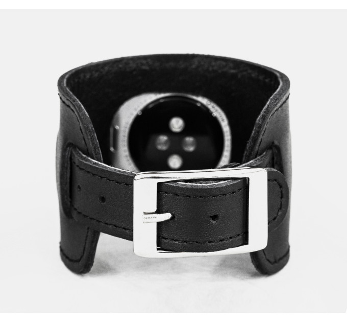 Leather cuff band compatible with Apple watch 38mm 40mm 41mm 42mm 44mm 45mm 49mm, Handmade UA code 1230st