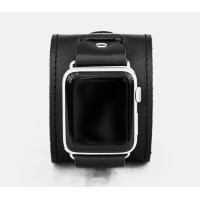 Leather cuff band compatible with Apple watch 38mm 40mm 41mm 42mm 44mm 45mm 49mm, Handmade UA code 1230st