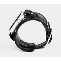 Leather cuff band compatible with Apple watch 38mm 40mm 41mm 42mm 44mm 45mm 49mm, Handmade UA code 1230st