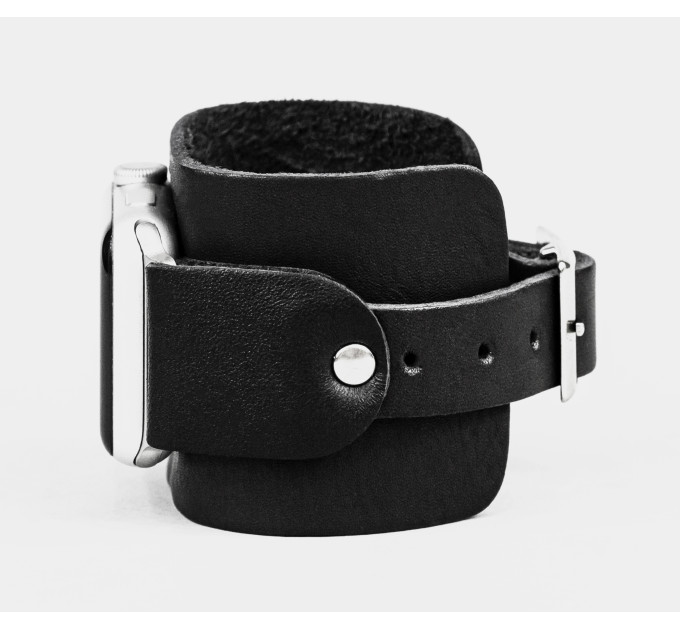 Leather cuff band compatible with Apple watch 38mm 40mm 41mm 42mm 44mm 45mm 49mm, Handmade UA code 1235