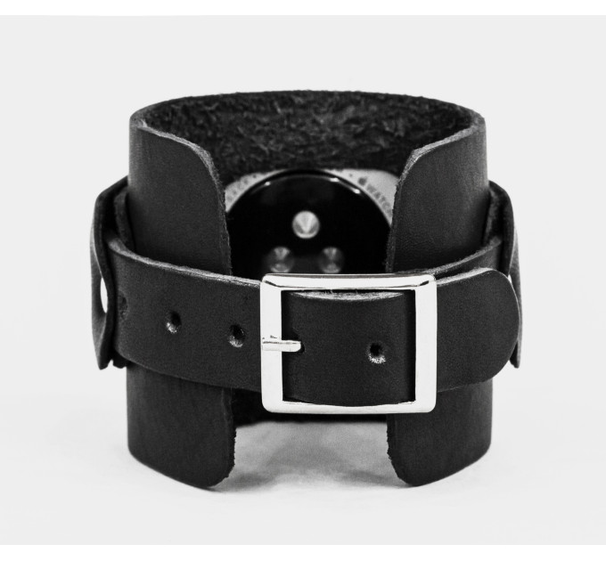 Leather cuff band compatible with Apple watch 38mm 40mm 41mm 42mm 44mm 45mm 49mm, Handmade UA code 1235