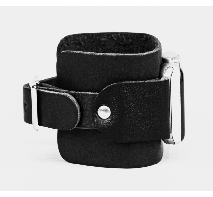 Leather cuff band compatible with Apple watch 38mm 40mm 41mm 42mm 44mm 45mm 49mm, Handmade UA code 1235