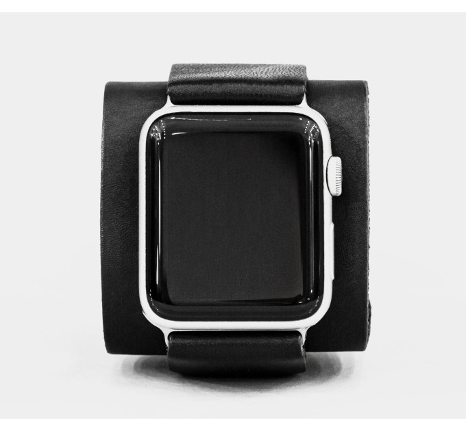 Leather cuff band compatible with Apple watch 38mm 40mm 41mm 42mm 44mm 45mm 49mm, Handmade UA code 1235