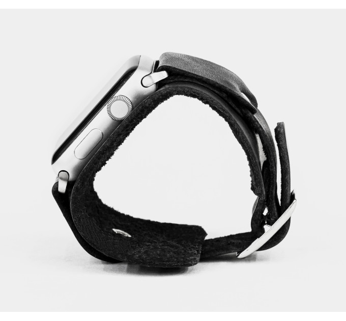 Leather cuff band compatible with Apple watch 38mm 40mm 41mm 42mm 44mm 45mm 49mm, Handmade UA code 1235