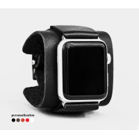 Leather cuff band compatible with Apple watch 38mm 40mm 41mm 42mm 44mm 45mm 49mm, Handmade UA code 1235