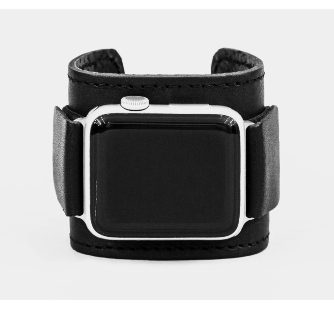 Leather cuff band compatible with Apple watch 38mm 40mm 41mm 42mm 44mm 45mm 49mm, Handmade UA code 1235st