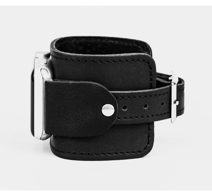Leather cuff band compatible with Apple watch 38mm 40mm 41mm 42mm 44mm 45mm 49mm, Handmade UA code 1235st