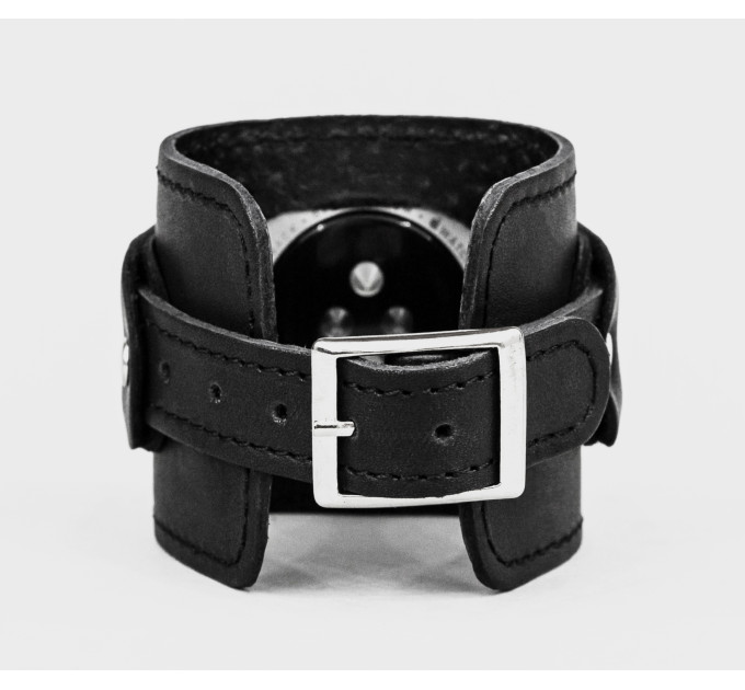 Leather cuff band compatible with Apple watch 38mm 40mm 41mm 42mm 44mm 45mm 49mm, Handmade UA code 1235st