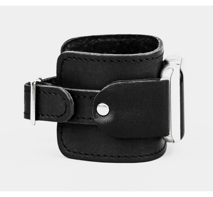Leather cuff band compatible with Apple watch 38mm 40mm 41mm 42mm 44mm 45mm 49mm, Handmade UA code 1235st