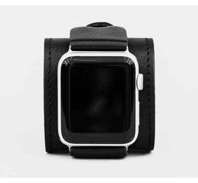 Leather cuff band compatible with Apple watch 38mm 40mm 41mm 42mm 44mm 45mm 49mm, Handmade UA code 1235st
