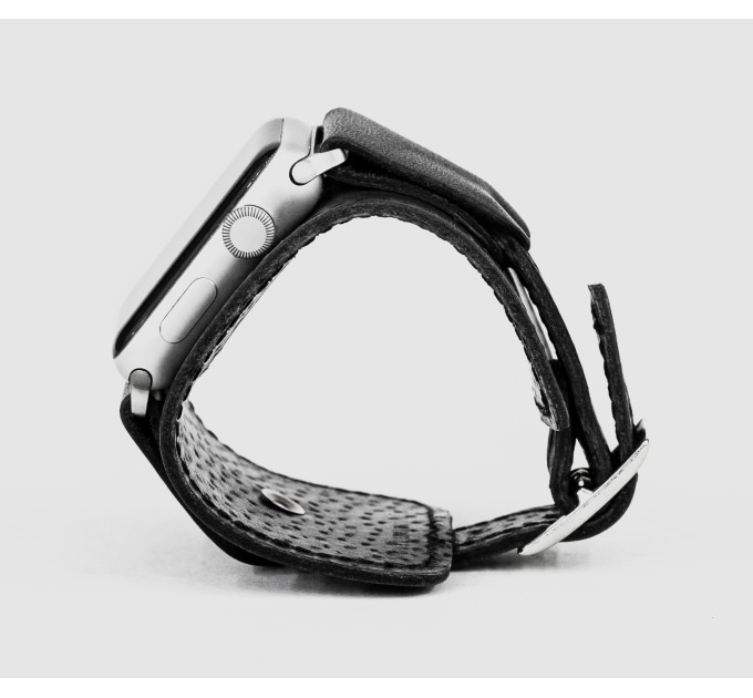 Leather cuff band compatible with Apple watch 38mm 40mm 41mm 42mm 44mm 45mm 49mm, Handmade UA code 1235st