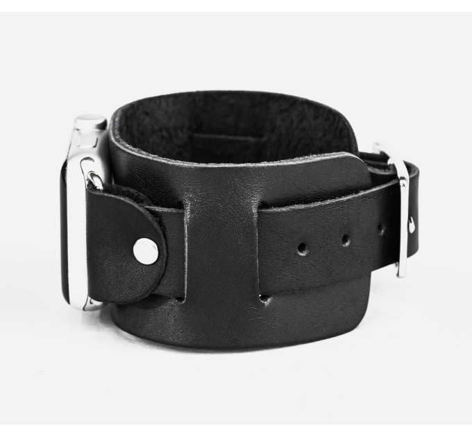 Leather cuff band compatible with Apple watch 38mm 40mm 41mm 42mm 44mm 45mm 49mm, Handmade UA code 1240