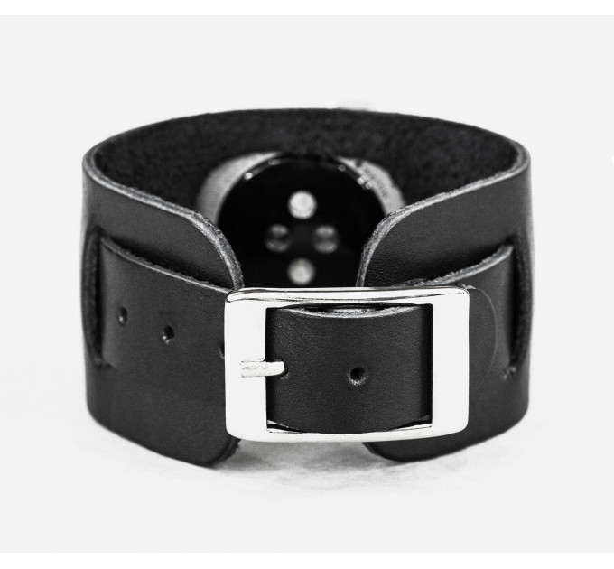 Leather cuff band compatible with Apple watch 38mm 40mm 41mm 42mm 44mm 45mm 49mm, Handmade UA code 1240
