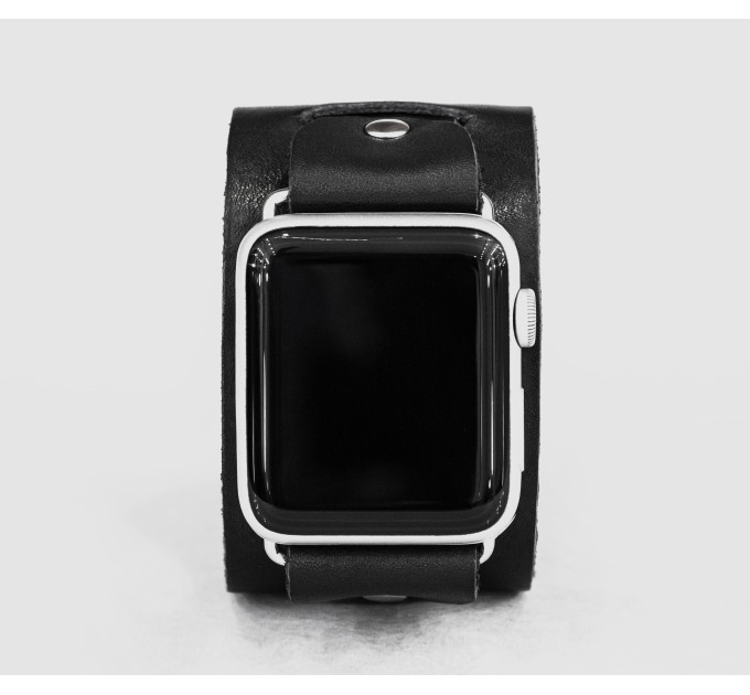 Leather cuff band compatible with Apple watch 38mm 40mm 41mm 42mm 44mm 45mm 49mm, Handmade UA code 1240