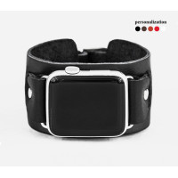 Leather cuff band compatible with Apple watch 38mm 40mm 41mm 42mm 44mm 45mm 49mm, Handmade UA code 1240