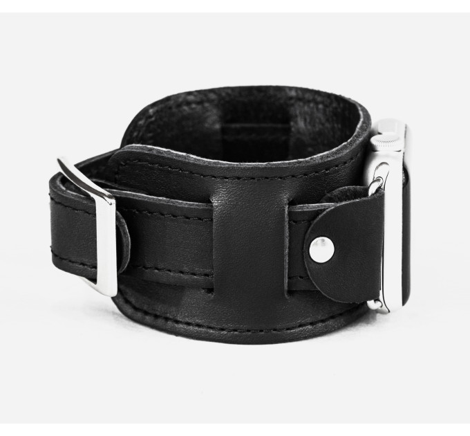 Leather cuff band compatible with Apple watch 38mm 40mm 41mm 42mm 44mm 45mm 49mm, Handmade UA code 1240st