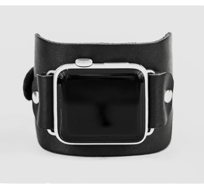 Leather cuff band compatible with Apple watch 38mm 40mm 41mm 42mm 44mm 45mm 49mm, Handmade UA code 1310