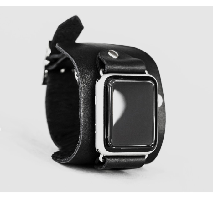 Leather cuff band compatible with Apple watch 38mm 40mm 41mm 42mm 44mm 45mm 49mm, Handmade UA code 1310