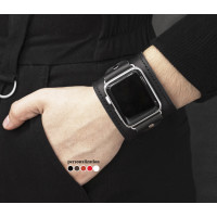 Leather cuff band compatible with Apple watch 38mm 40mm 41mm 42mm 44mm 45mm 49mm, Handmade UA code 1310st