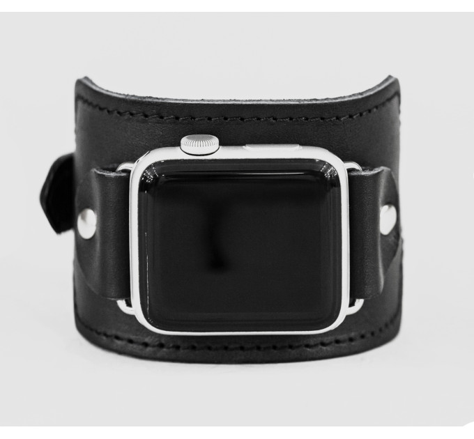 Leather cuff band compatible with Apple watch 38mm 40mm 41mm 42mm 44mm 45mm 49mm, Handmade UA code 1310st