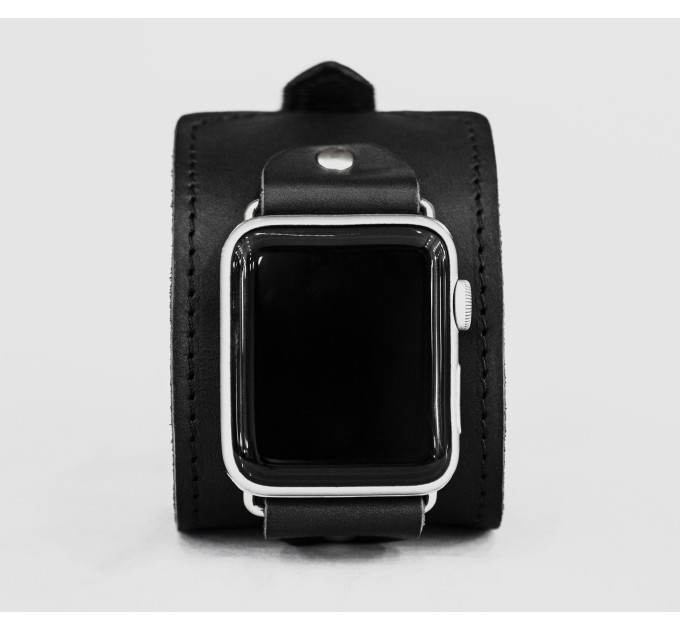 Leather cuff band compatible with Apple watch 38mm 40mm 41mm 42mm 44mm 45mm 49mm, Handmade UA code 1310st