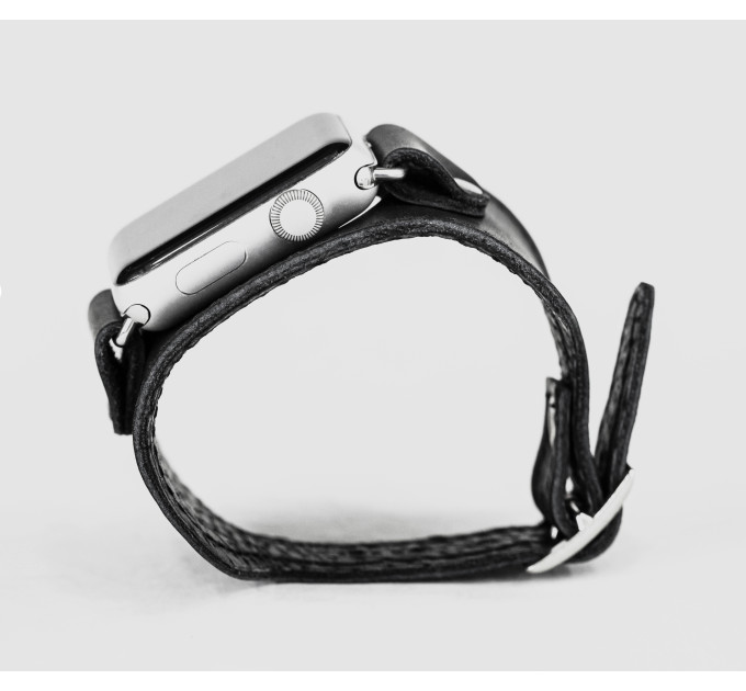 Leather cuff band compatible with Apple watch 38mm 40mm 41mm 42mm 44mm 45mm 49mm, Handmade UA code 1310st