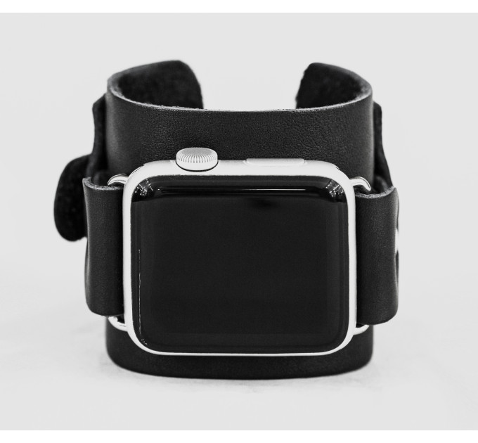 Leather cuff band compatible with Apple watch 38mm 40mm 41mm 42mm 44mm 45mm 49mm, Handmade UA code 1330