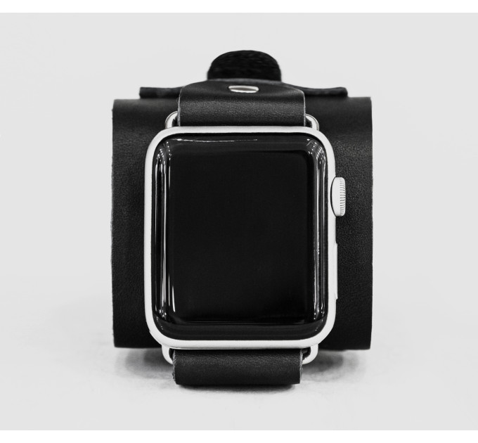 Leather cuff band compatible with Apple watch 38mm 40mm 41mm 42mm 44mm 45mm 49mm, Handmade UA code 1330