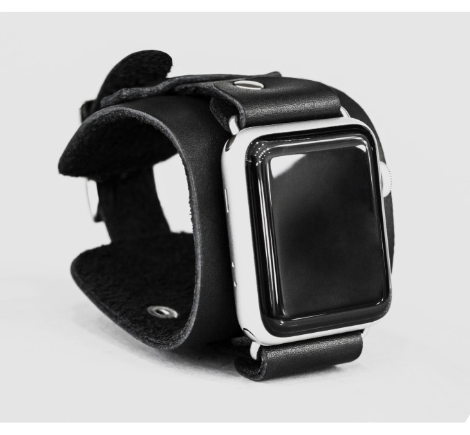 Leather cuff band compatible with Apple watch 38mm 40mm 41mm 42mm 44mm 45mm 49mm, Handmade UA code 1330