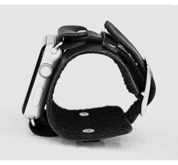 Leather cuff band compatible with Apple watch 38mm 40mm 41mm 42mm 44mm 45mm 49mm, Handmade UA code 1330