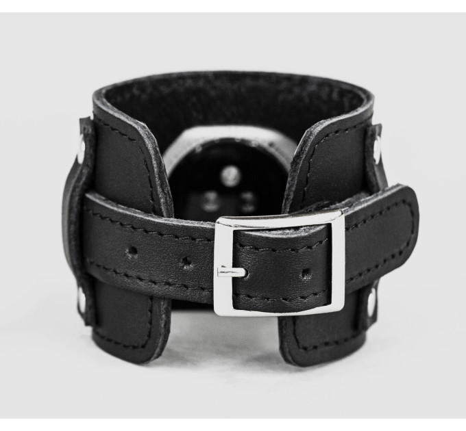 Leather cuff band compatible with Apple watch 38mm 40mm 41mm 42mm 44mm 45mm 49mm, Handmade UA code 1330st