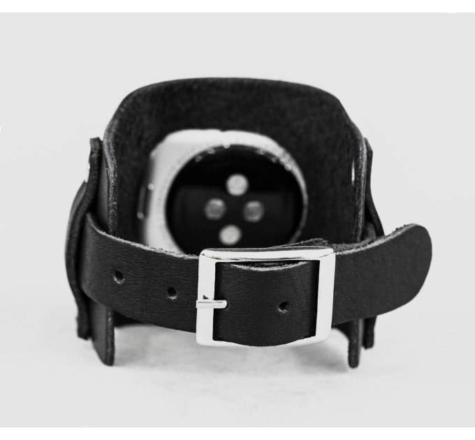 Leather cuff band compatible with Apple watch 38mm 40mm 41mm 42mm 44mm 45mm 49mm, Handmade UA code 1335
