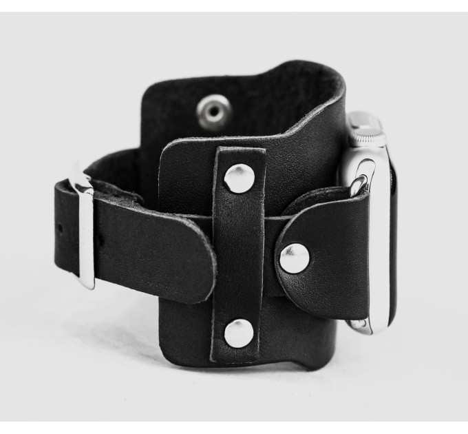 Leather cuff band compatible with Apple watch 38mm 40mm 41mm 42mm 44mm 45mm 49mm, Handmade UA code 1335