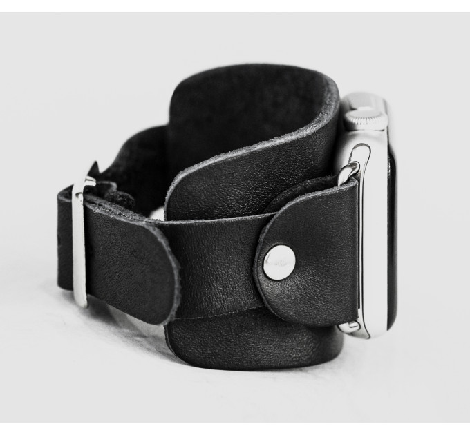 Leather cuff band compatible with Apple watch 38mm 40mm 41mm 42mm 44mm 45mm 49mm, Handmade UA code 1357