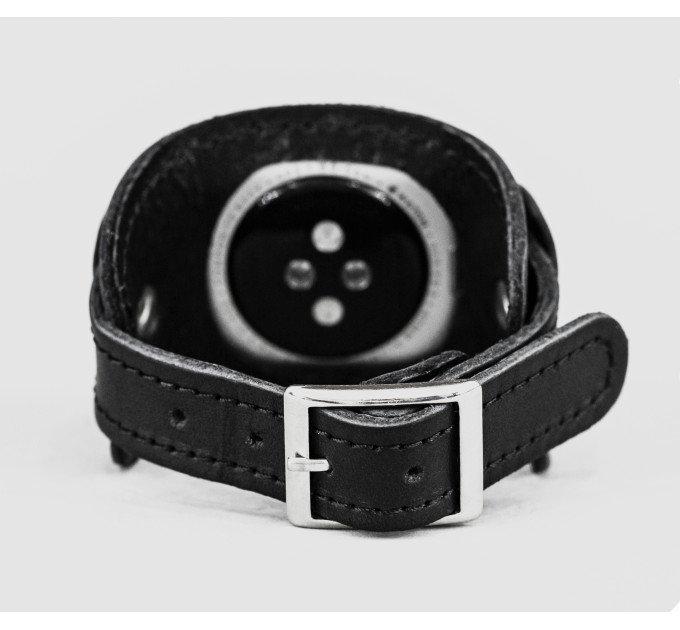 Leather cuff band compatible with Apple watch 38mm 40mm 41mm 42mm 44mm 45mm 49mm, Handmade UA code 1357st