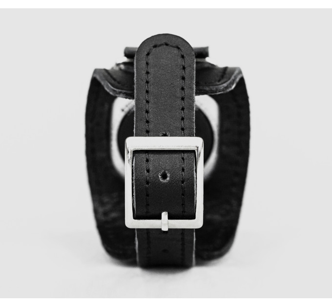 Leather cuff band compatible with Apple watch 38mm 40mm 41mm 42mm 44mm 45mm 49mm, Handmade UA code 1357st
