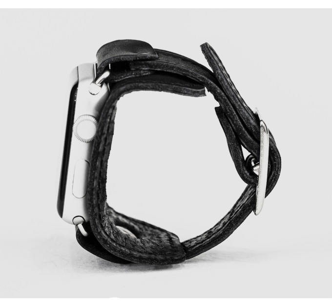 Leather cuff band compatible with Apple watch 38mm 40mm 41mm 42mm 44mm 45mm 49mm, Handmade UA code 1357st