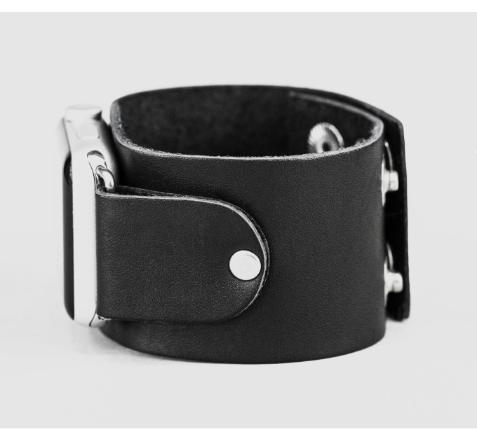 Leather cuff band compatible with Apple watch 38mm 40mm 41mm 42mm 44mm 45mm 49mm, Handmade UA code 1362