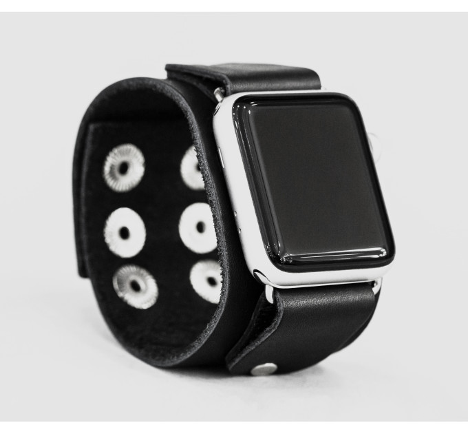 Leather cuff band compatible with Apple watch 38mm 40mm 41mm 42mm 44mm 45mm 49mm, Handmade UA code 1362