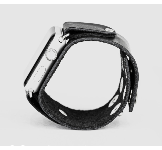 Leather cuff band compatible with Apple watch 38mm 40mm 41mm 42mm 44mm 45mm 49mm, Handmade UA code 1362