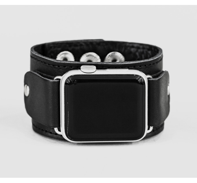 Leather cuff band compatible with Apple watch 38mm 40mm 41mm 42mm 44mm 45mm 49mm, Handmade UA code 1362st