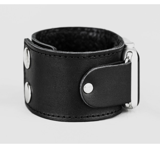 Leather cuff band compatible with Apple watch 38mm 40mm 41mm 42mm 44mm 45mm 49mm, Handmade UA code 1362st