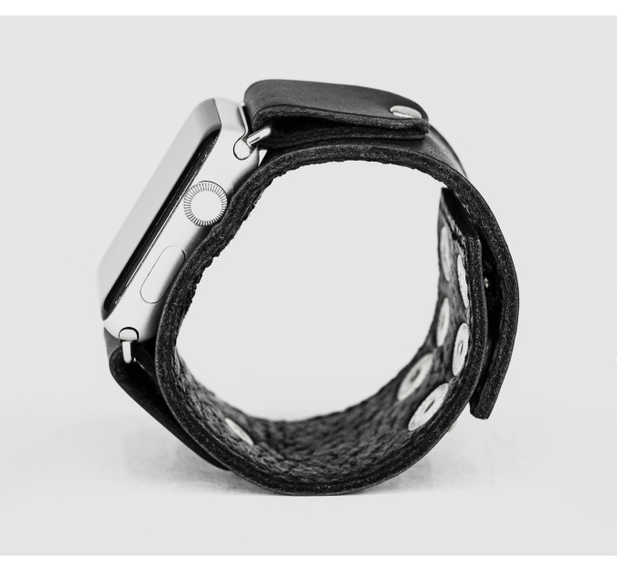 Leather cuff band compatible with Apple watch 38mm 40mm 41mm 42mm 44mm 45mm 49mm, Handmade UA code 1362st