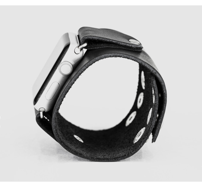wide Leather cuff band compatible with Apple watch 38mm 40mm 41mm 42mm 44mm 45mm 49mm, Handmade UA code 1363