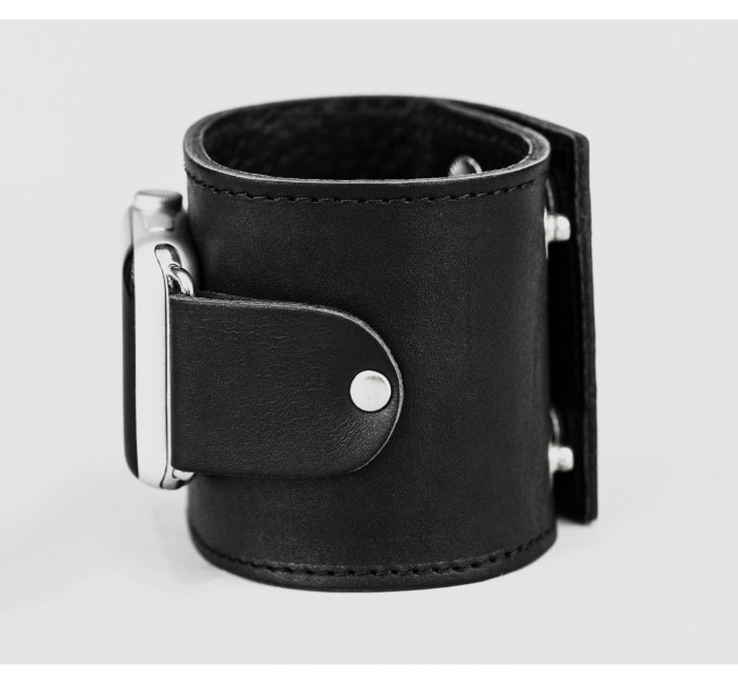 wide Leather cuff band compatible with Apple watch 38mm 40mm 41mm 42mm 44mm 45mm 49mm, Handmade UA code 1363st