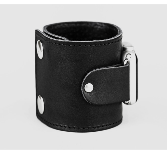 wide Leather cuff band compatible with Apple watch 38mm 40mm 41mm 42mm 44mm 45mm 49mm, Handmade UA code 1363st