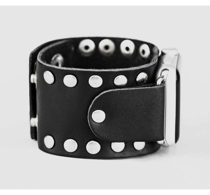 Leather cuff band compatible with Apple watch 38mm 40mm 41mm 42mm 44mm 45mm 49mm, Handmade UA code 1364